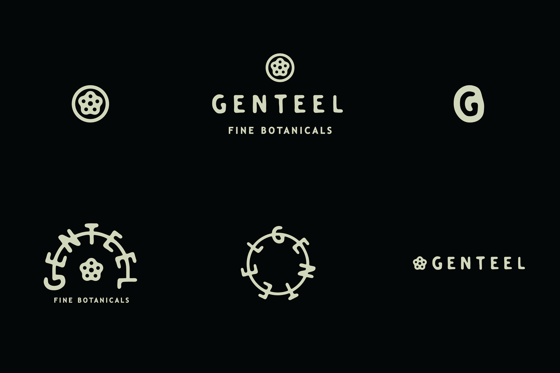 Genteel Fine Botanicals logo suite